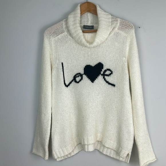 Wooden Ships Turtleneck Love Sweater S/M Relaxed Fit Wool Alpaca Blend Soft Cozy